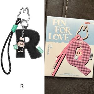 Authentic unopened Labubu Pin for Love “R” Letter Pendant